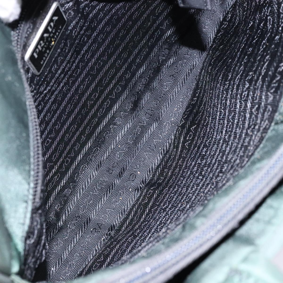 PRADA Hand Bag Nylon Green Gold Auth 133384