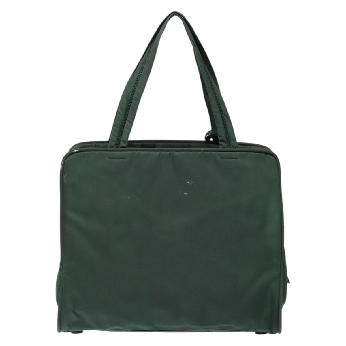 PRADA Hand Bag Nylon Green Gold Auth 133384