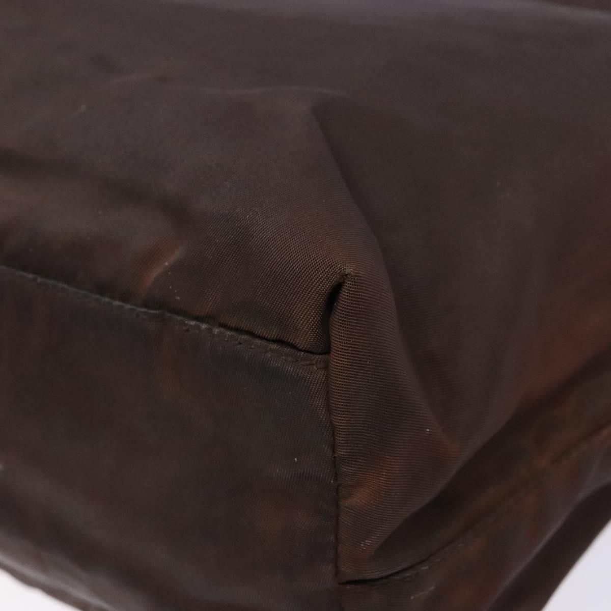 PRADA Tote Bag Nylon Brown Auth 133385