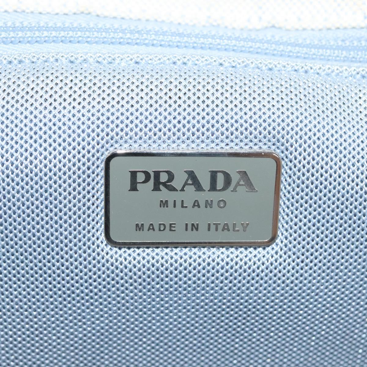 PRADA Tote Bag Canvas Beige Silver Auth 133386