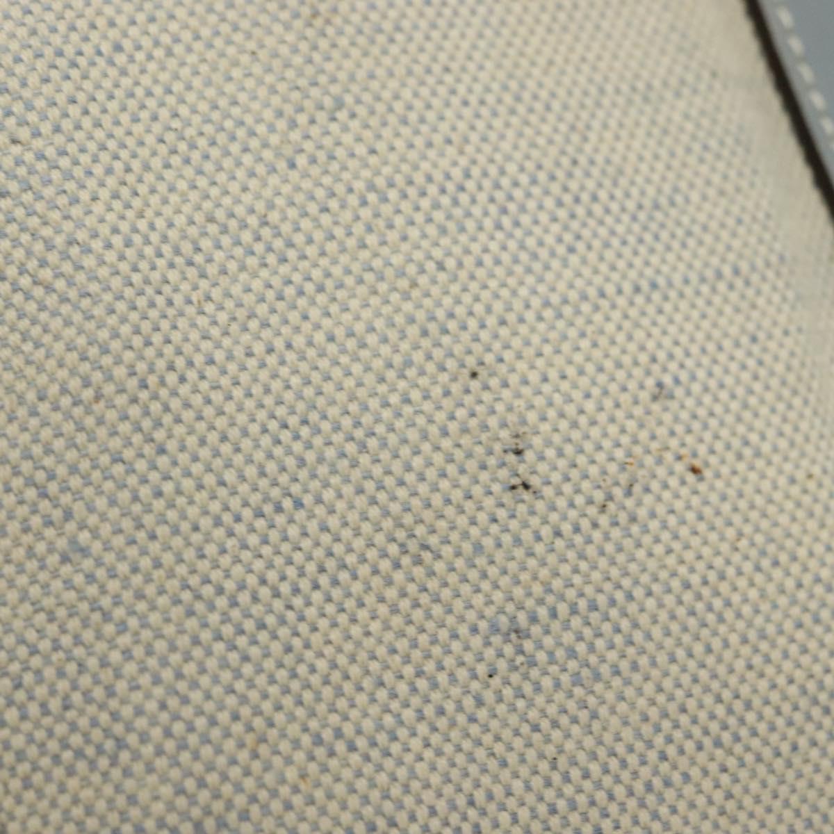 PRADA Tote Bag Canvas Beige Silver Auth 133386