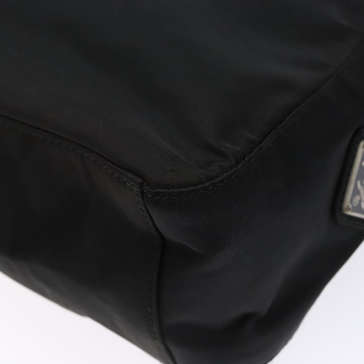 PRADA Shoulder Bag Nylon Black Silver Auth 133387