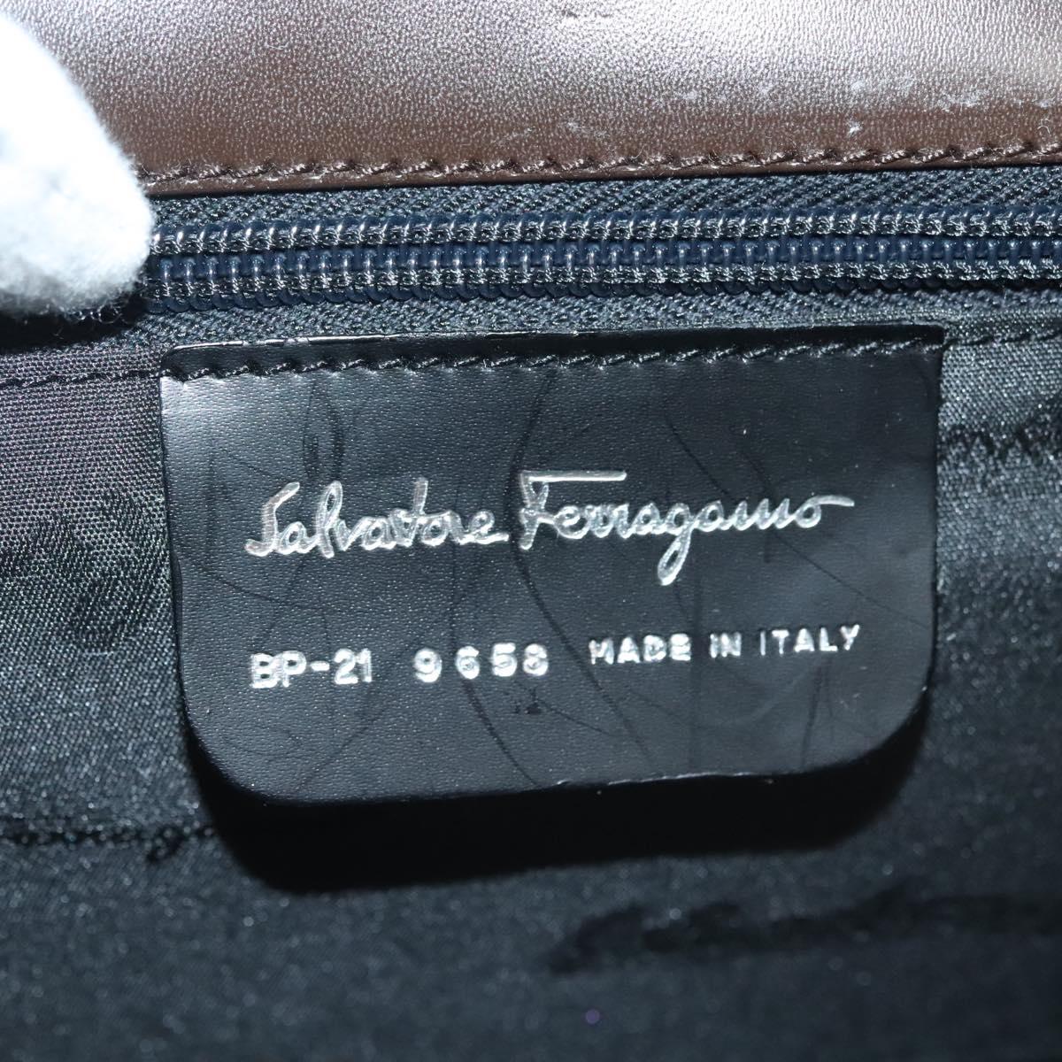 Salvatore Ferragamo Shoulder Bag Leather Brown Auth 133389