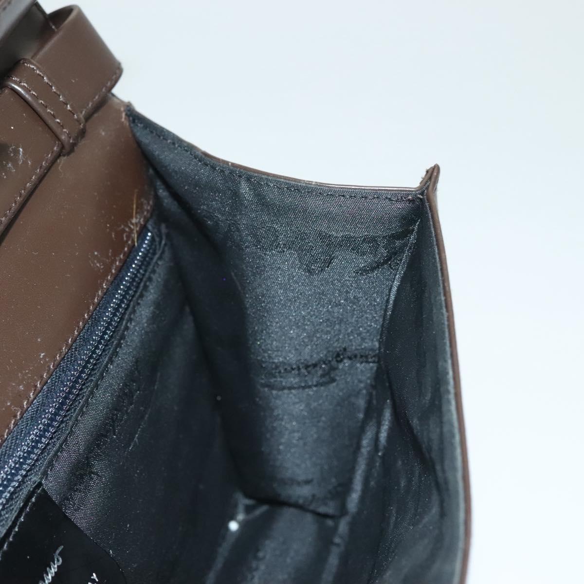 Salvatore Ferragamo Shoulder Bag Leather Brown Auth 133389