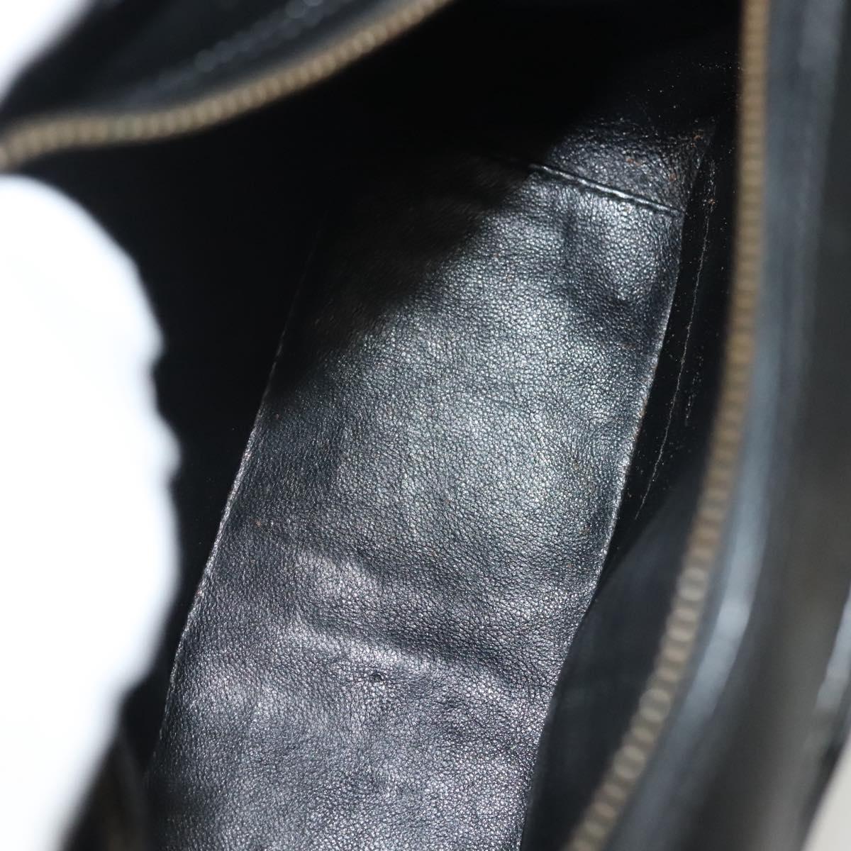 CHANEL Bicolore Shoulder Bag Patent leather Black CC Auth 133398