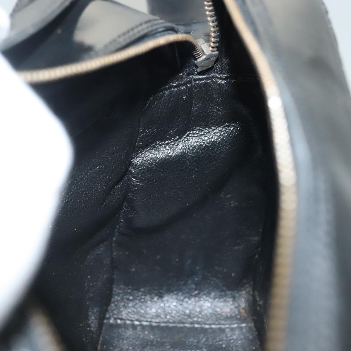 CHANEL Bicolore Shoulder Bag Patent leather Black CC Auth 133398