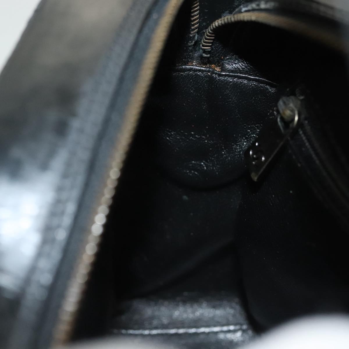 CHANEL Bicolore Shoulder Bag Patent leather Black CC Auth 133398