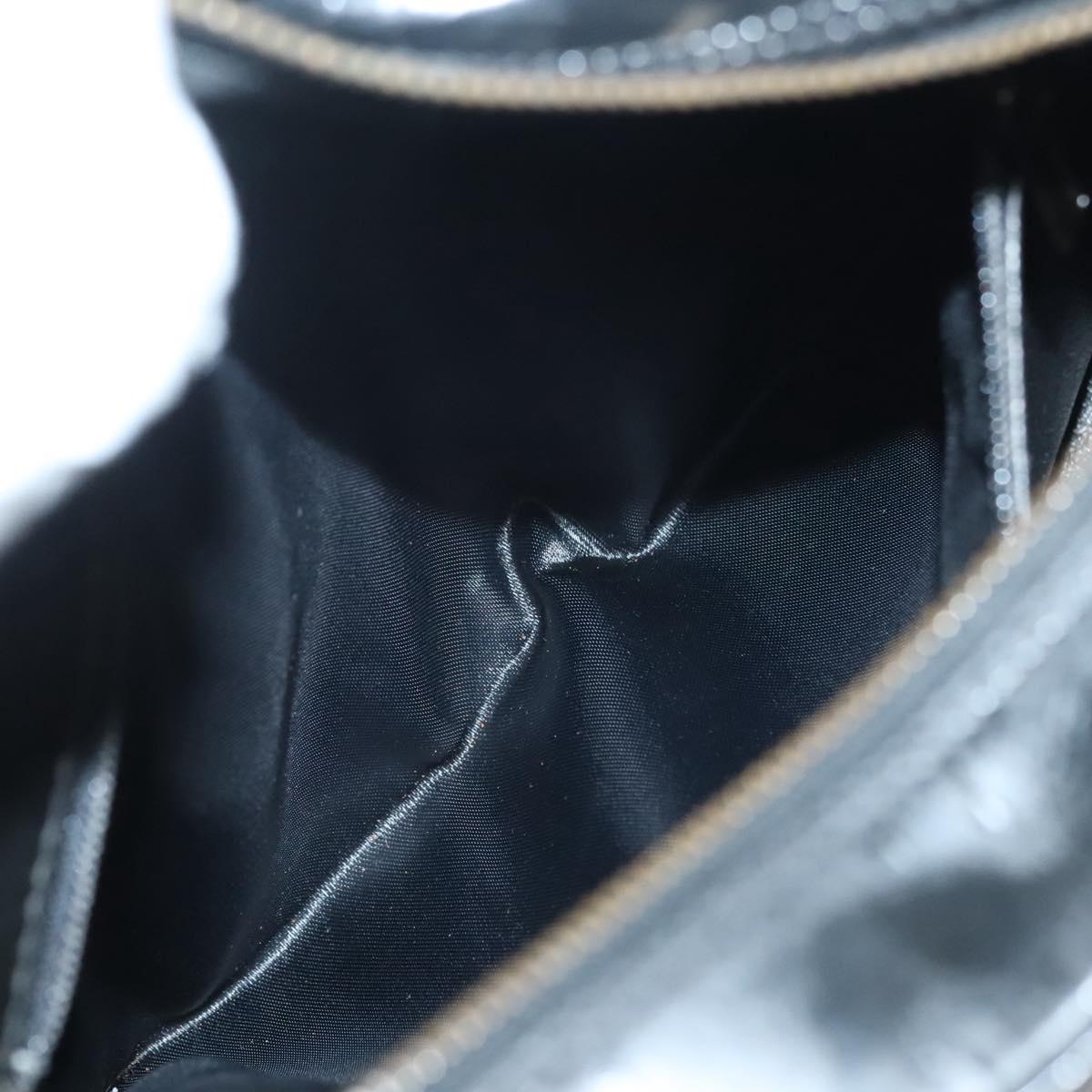 CHANEL Bicolore Shoulder Bag Patent leather Black CC Auth 133398