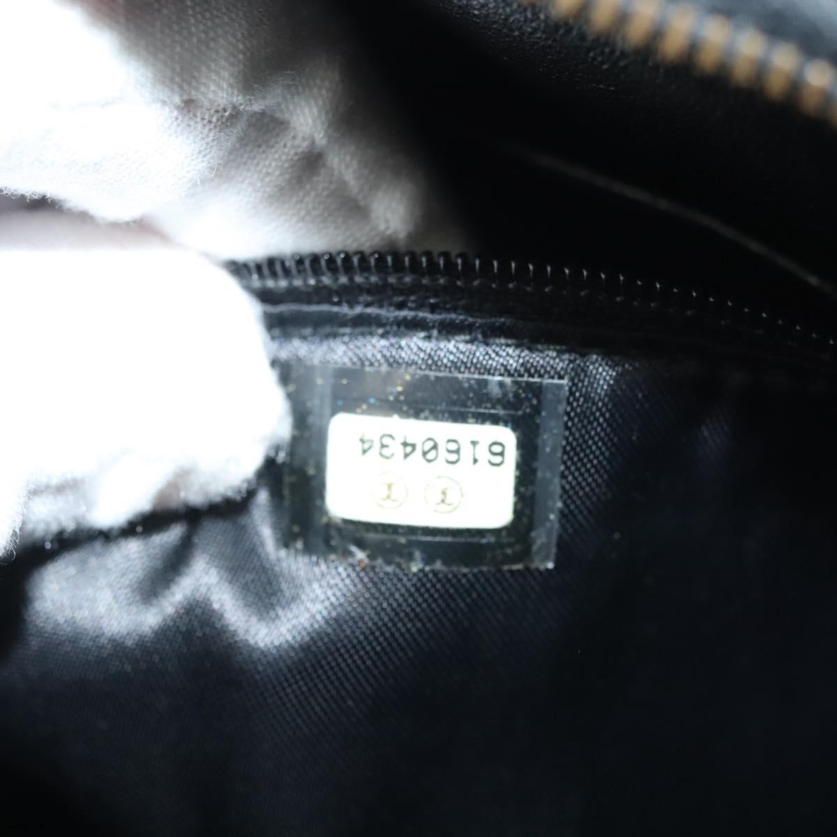 CHANEL Bicolore Shoulder Bag Patent leather Black CC Auth 133398