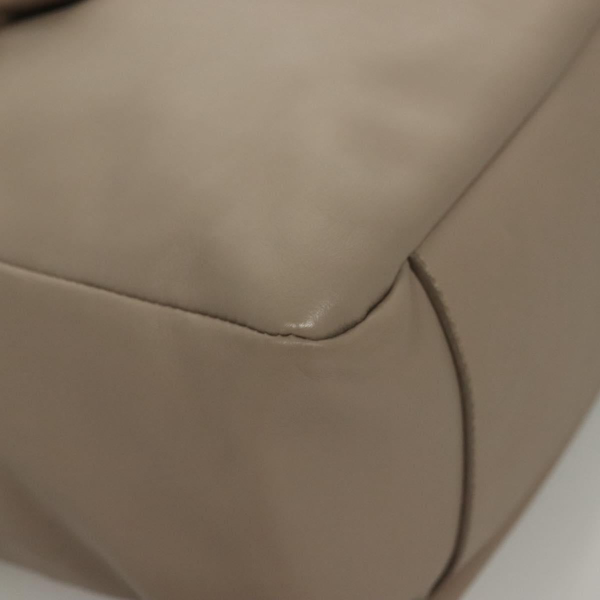 Salvatore Ferragamo Hand Bag Leather Gray Gold Auth 133404