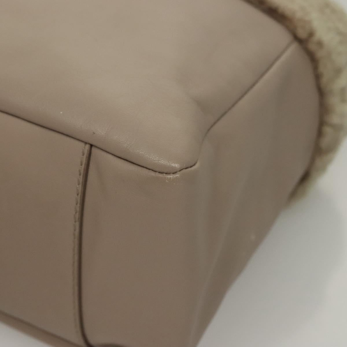 Salvatore Ferragamo Hand Bag Leather Gray Gold Auth 133404