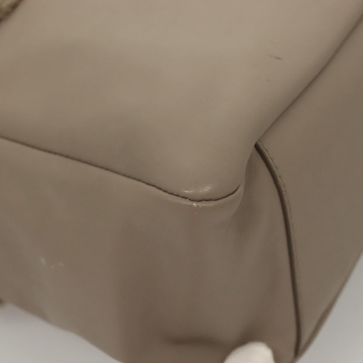 Salvatore Ferragamo Hand Bag Leather Gray Gold Auth 133404