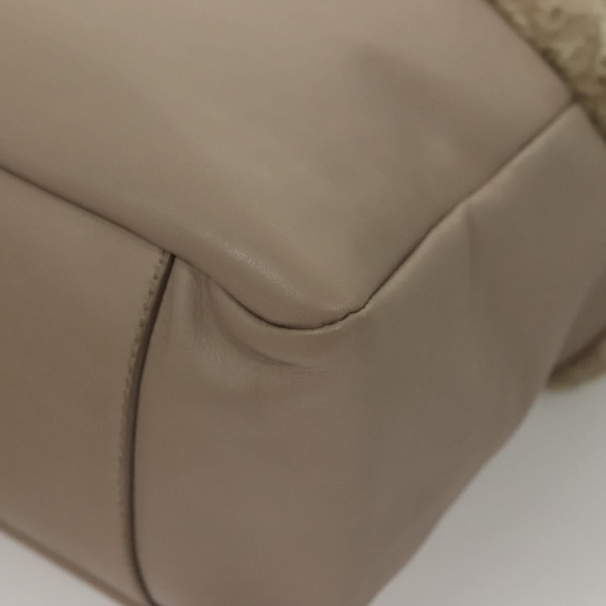 Salvatore Ferragamo Hand Bag Leather Gray Gold Auth 133404