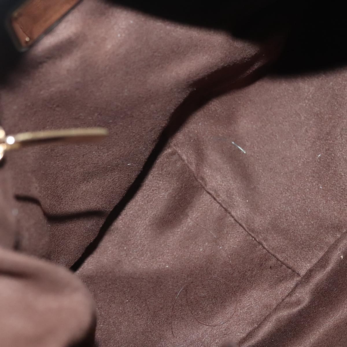 Salvatore Ferragamo Hand Bag Leather Gray Gold Auth 133404