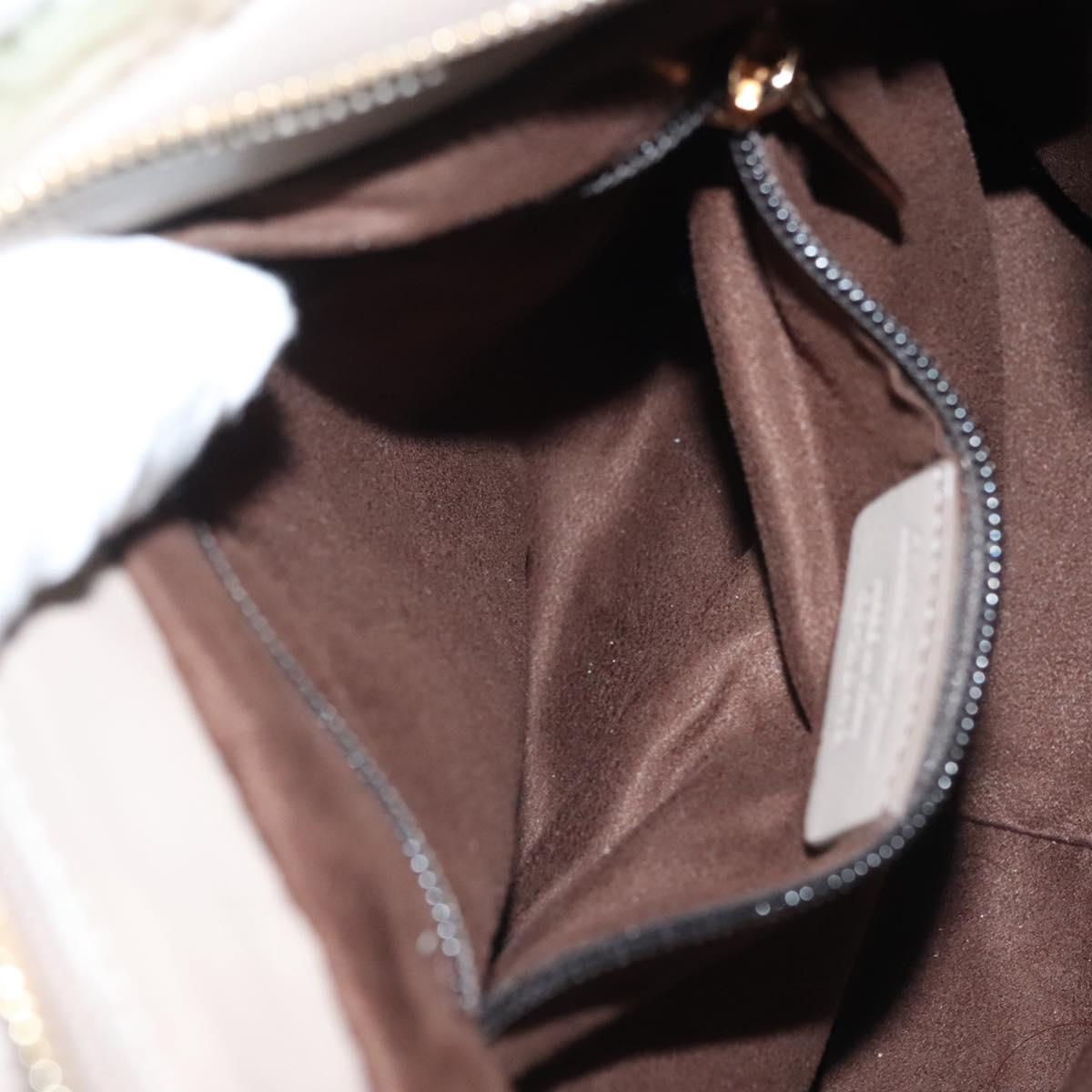 Salvatore Ferragamo Hand Bag Leather Gray Gold Auth 133404