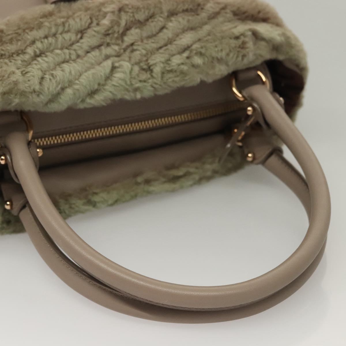 Salvatore Ferragamo Hand Bag Leather Gray Gold Auth 133404