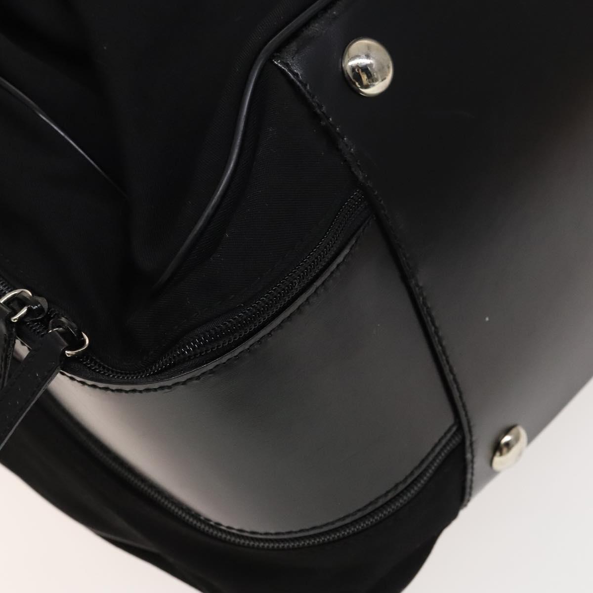 GUCCI Boston Bag Cotton Black Silver 010 1553 0301 Auth 133415