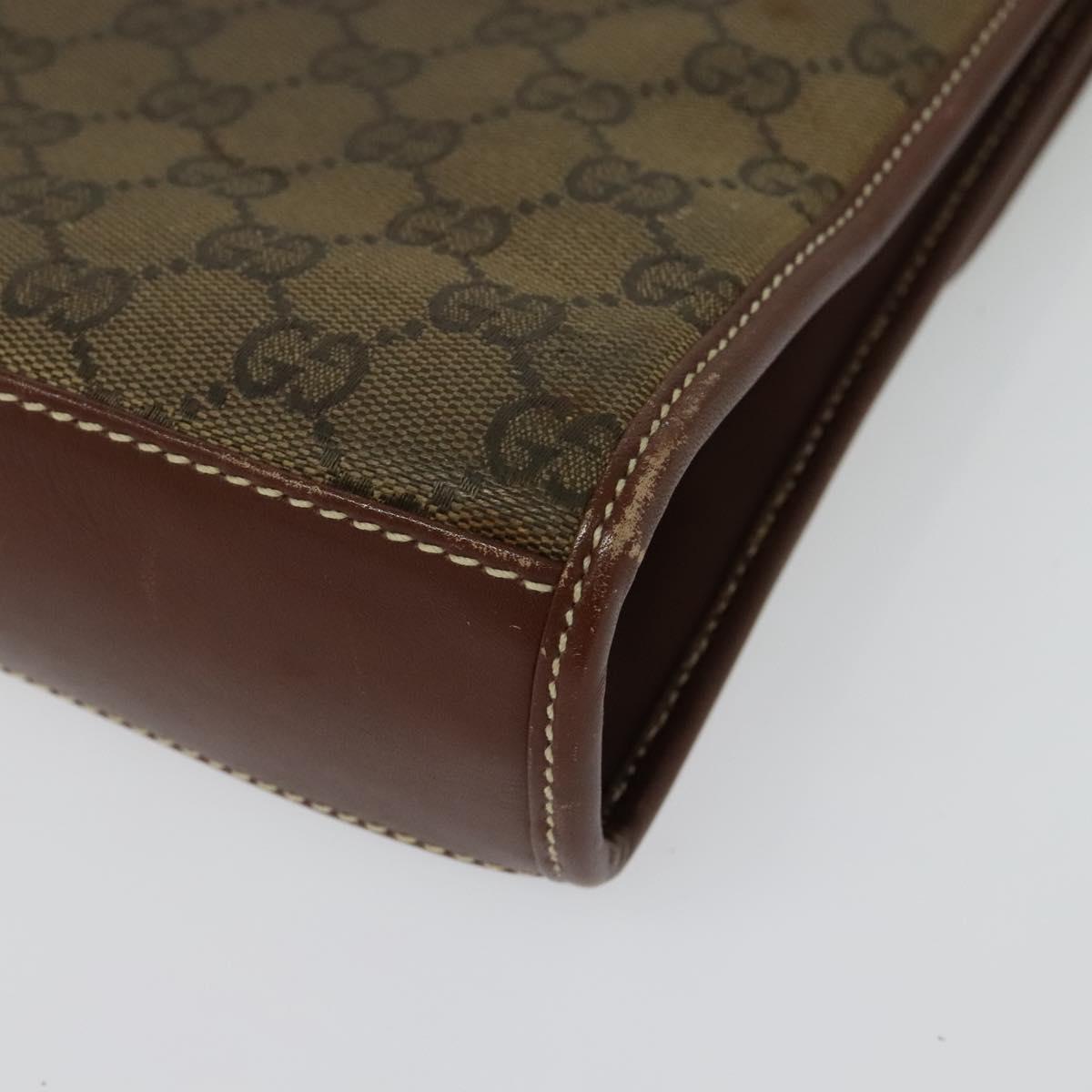 GUCCI GG Canvas Shoulder Bag Brown Gold 004 49 0195 Auth 133417