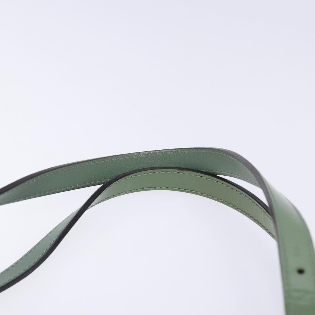 GUCCI Micro GG Canvas Tote Bag Patent leather Green Gold 336776 Auth 133418