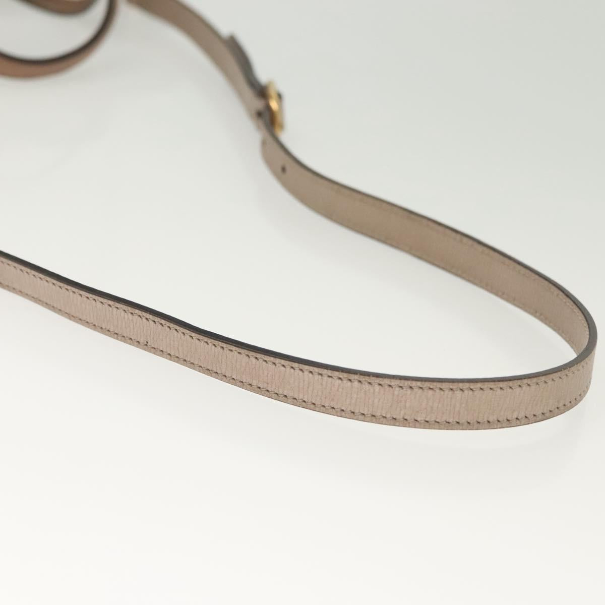 GUCCI Horsebit Hand Bag Leather 2way Gold Pink gold 319795 Auth 133420