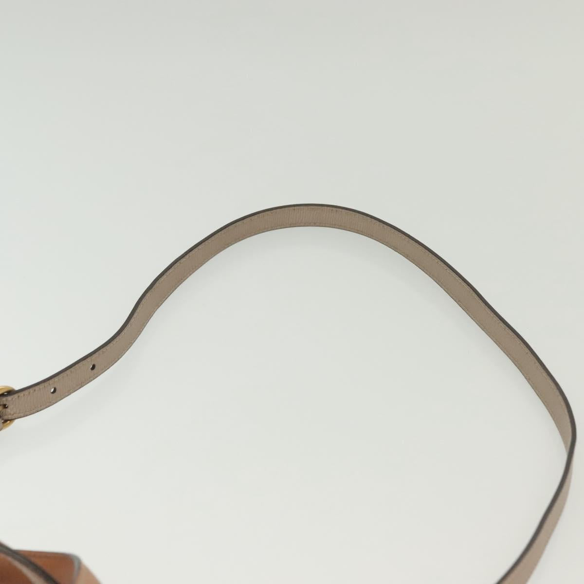 GUCCI Horsebit Hand Bag Leather 2way Gold Pink gold 319795 Auth 133420