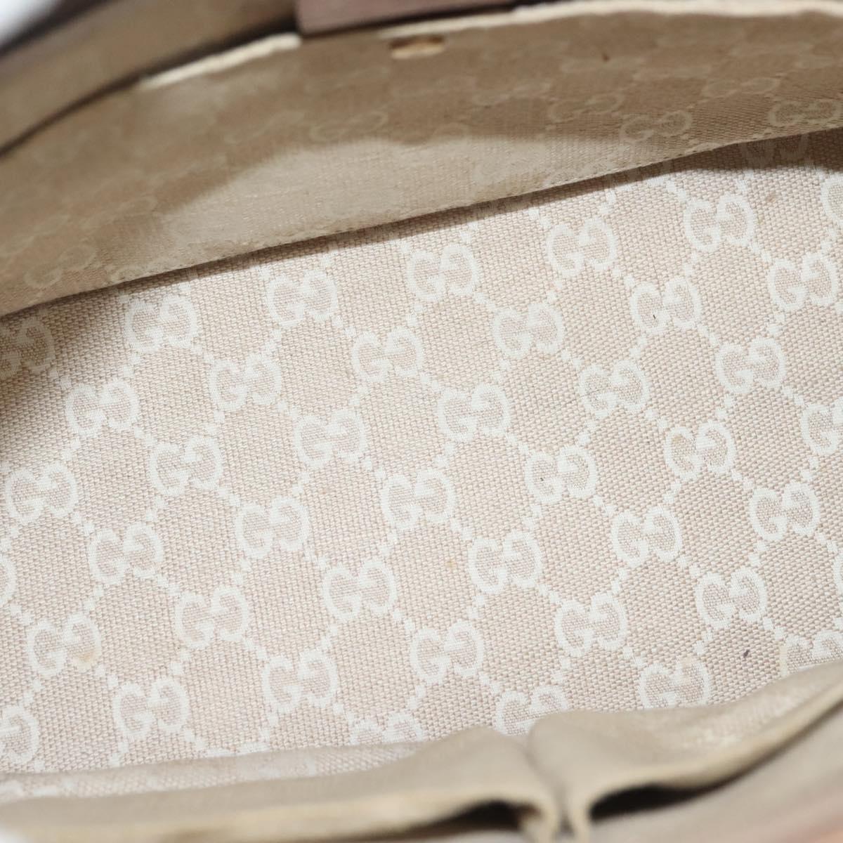 GUCCI Horsebit Hand Bag Leather 2way Gold Pink gold 319795 Auth 133420