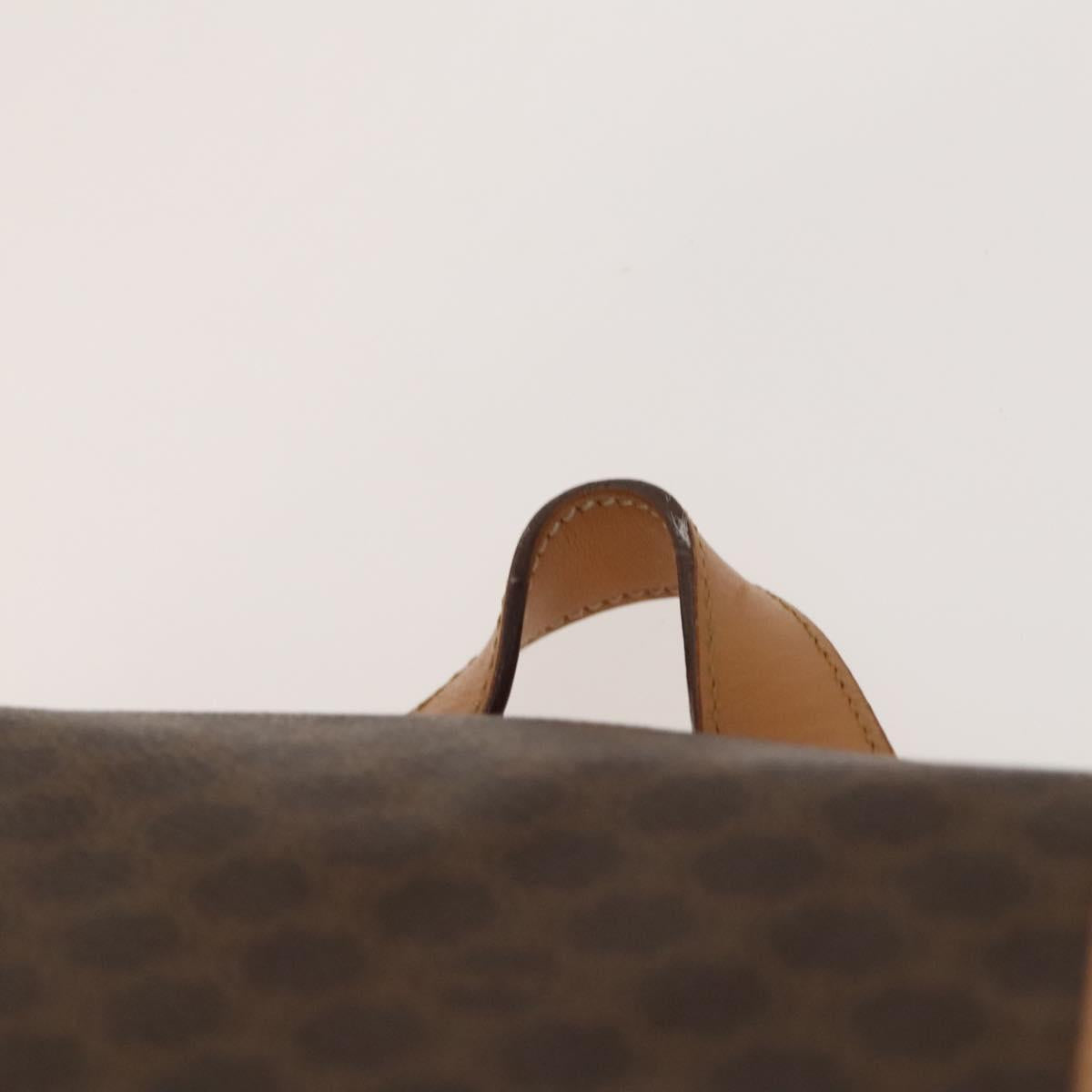 CELINE Macadam Canvas Backpack PVC Leather Brown Gold Auth 133422