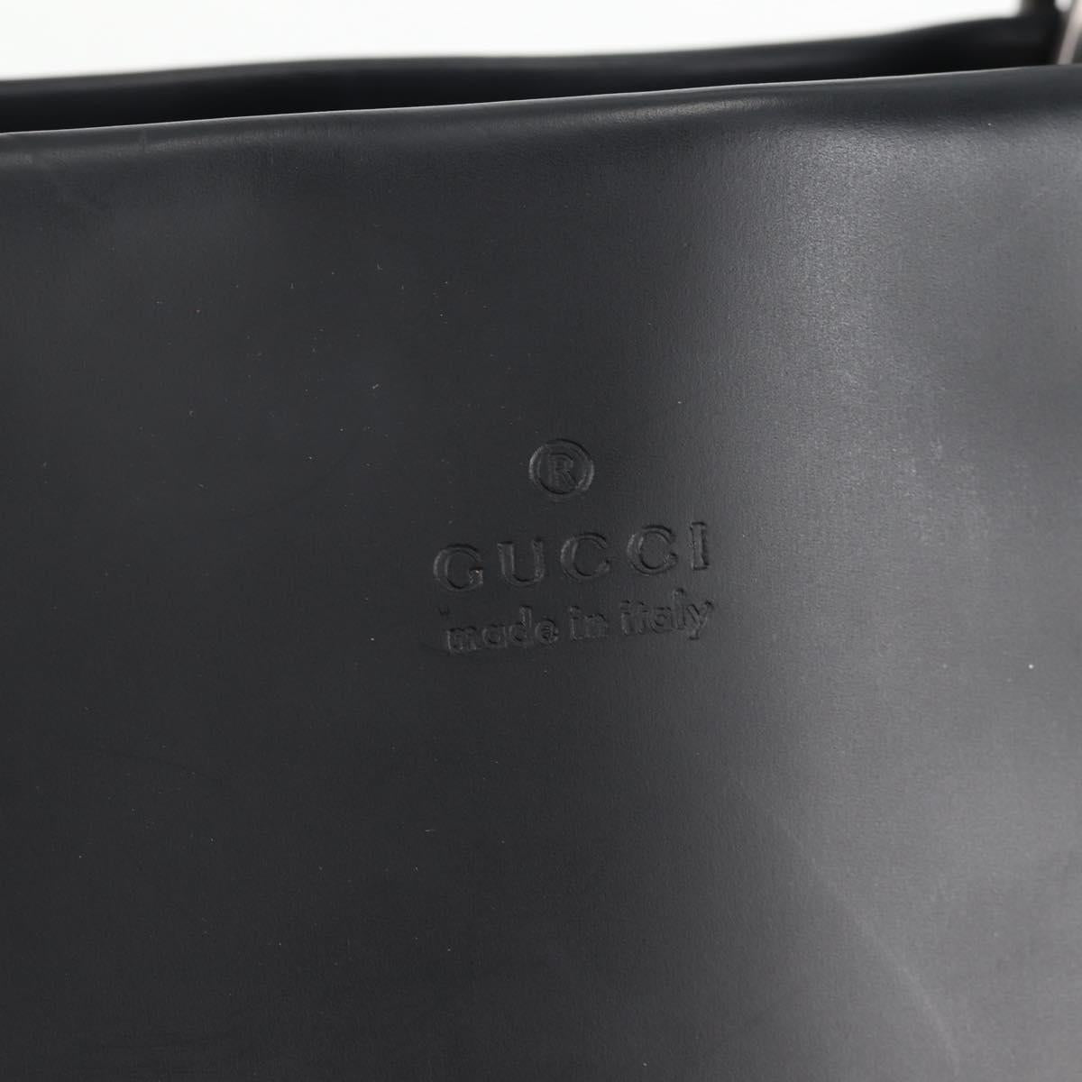 GUCCI Bamboo Hand Bag Leather 2way Black 002 1016 Auth 133424
