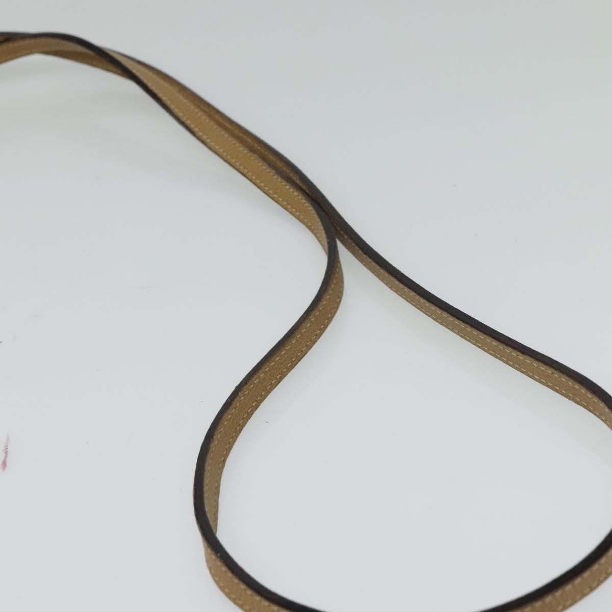 Salvatore Ferragamo Shoulder Bag Leather Beige Gold Auth 133427