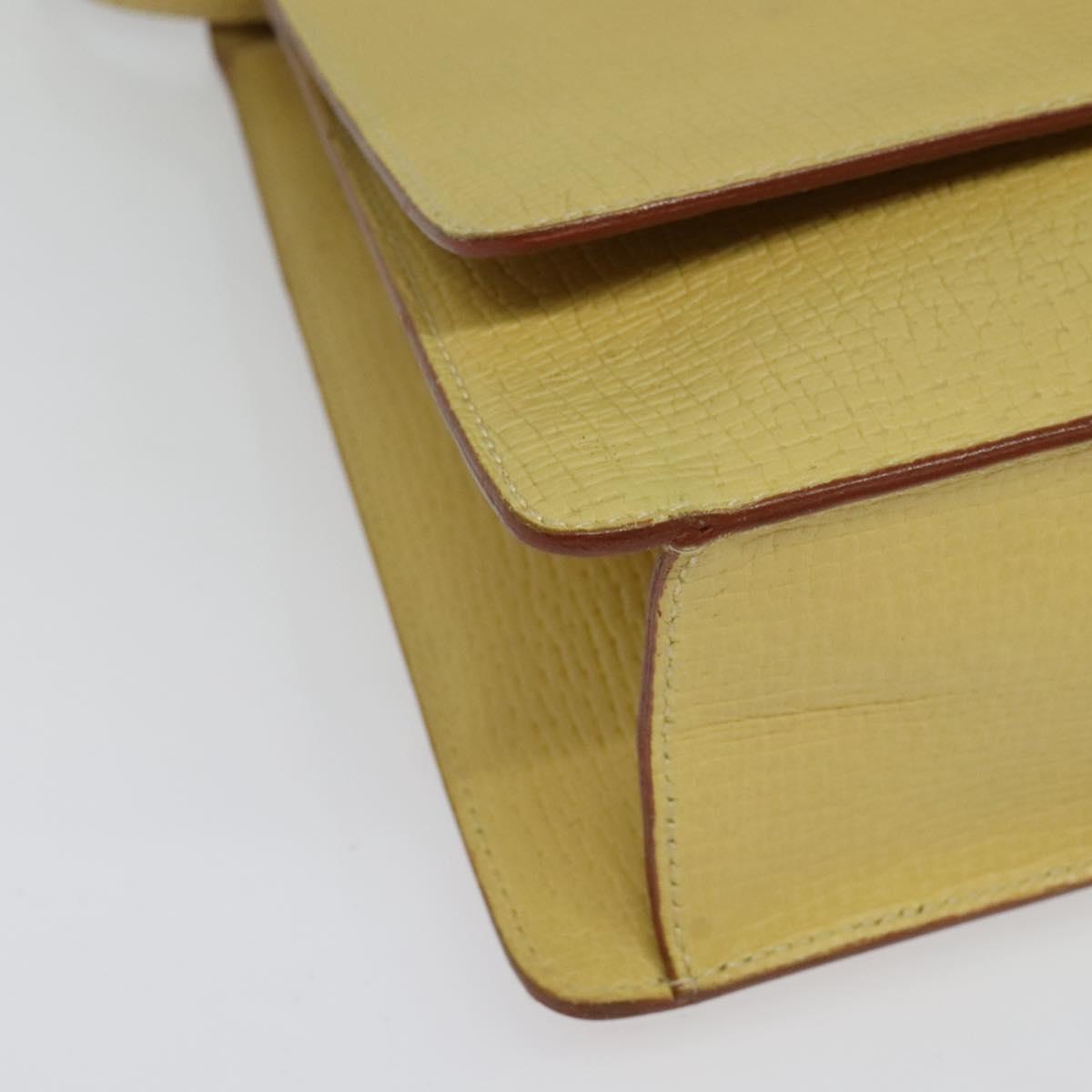 LOEWE Anagram Hand Bag Leather 2way Gold Yellow Auth 133432