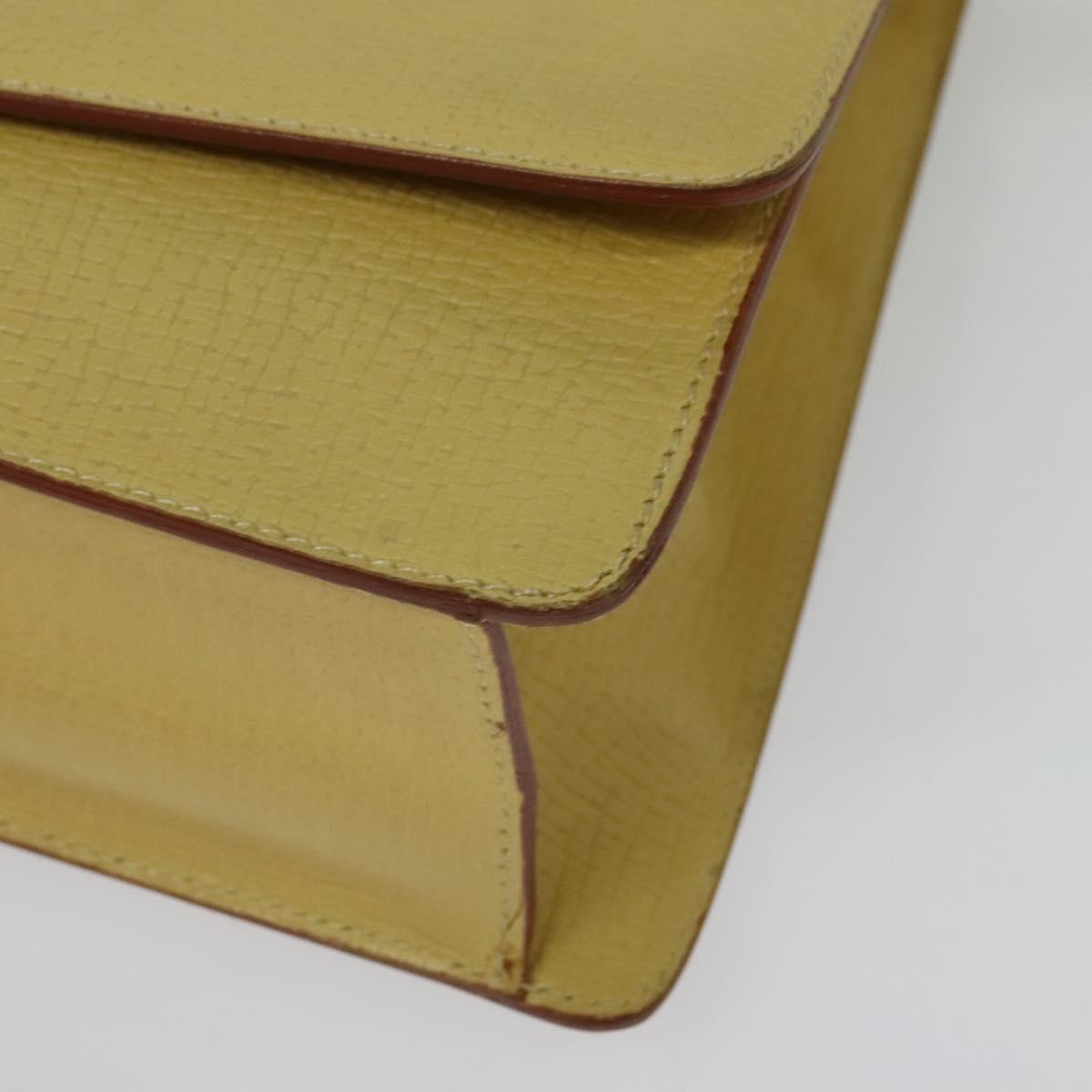 LOEWE Anagram Hand Bag Leather 2way Gold Yellow Auth 133432