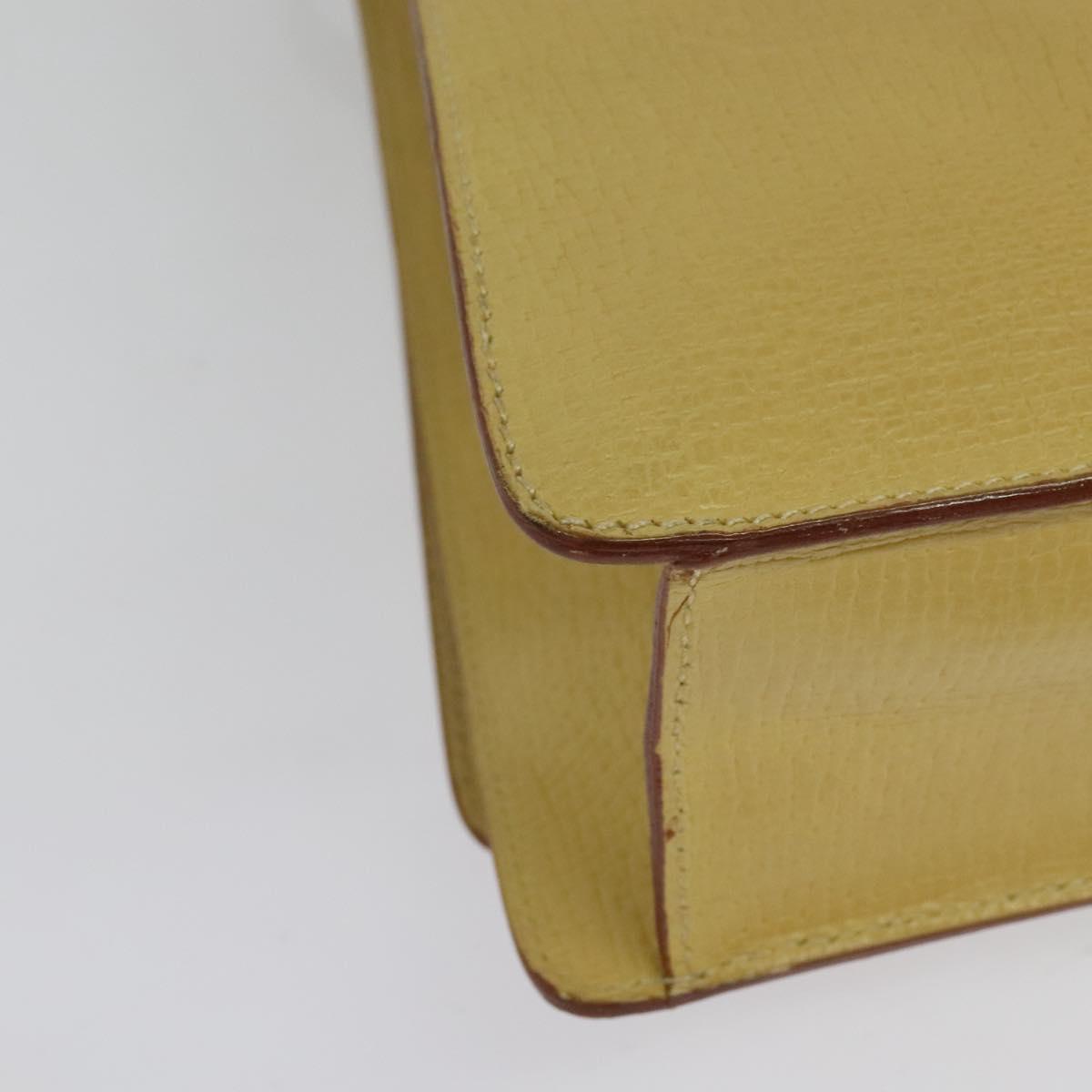 LOEWE Anagram Hand Bag Leather 2way Gold Yellow Auth 133432