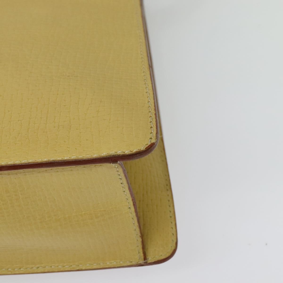 LOEWE Anagram Hand Bag Leather 2way Gold Yellow Auth 133432