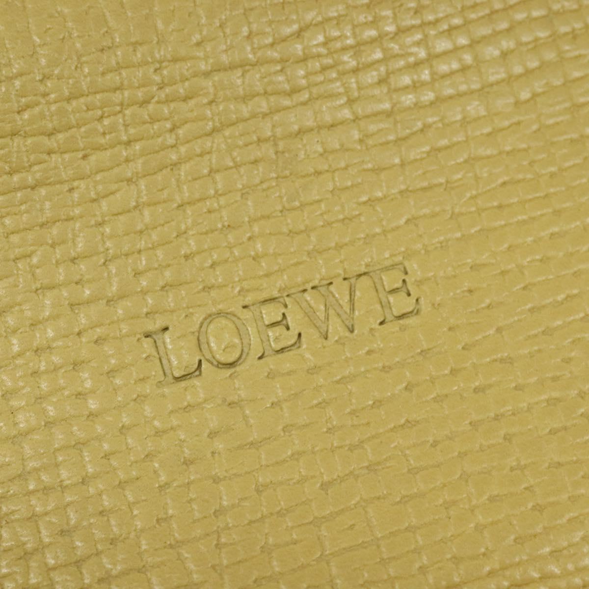 LOEWE Anagram Hand Bag Leather 2way Gold Yellow Auth 133432