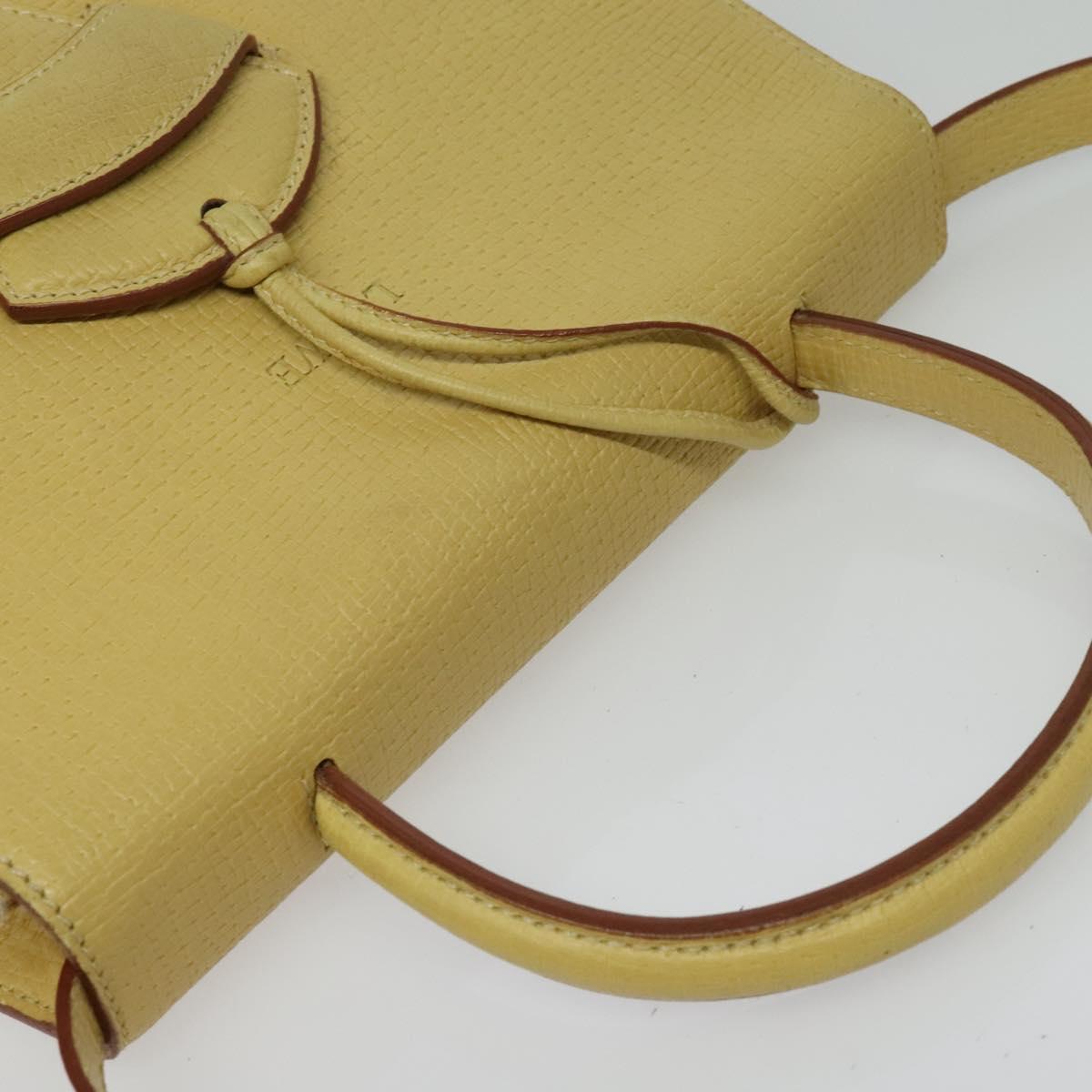 LOEWE Anagram Hand Bag Leather 2way Gold Yellow Auth 133432