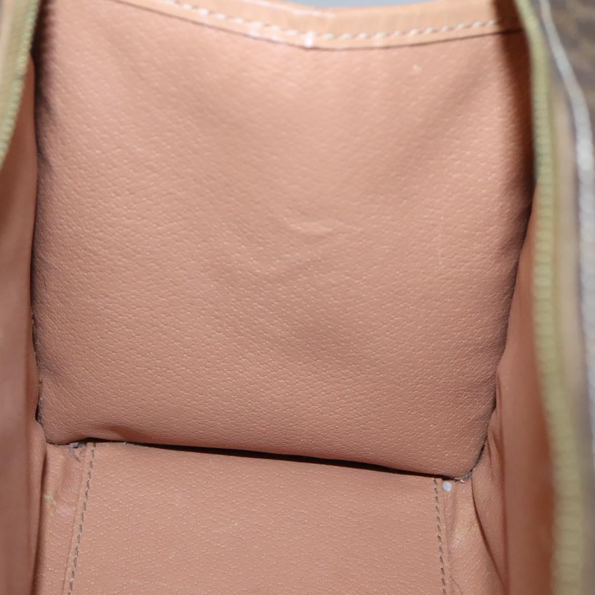 CELINE Macadam Canvas Hand Bag PVC Leather Brown Gold Auth 133434
