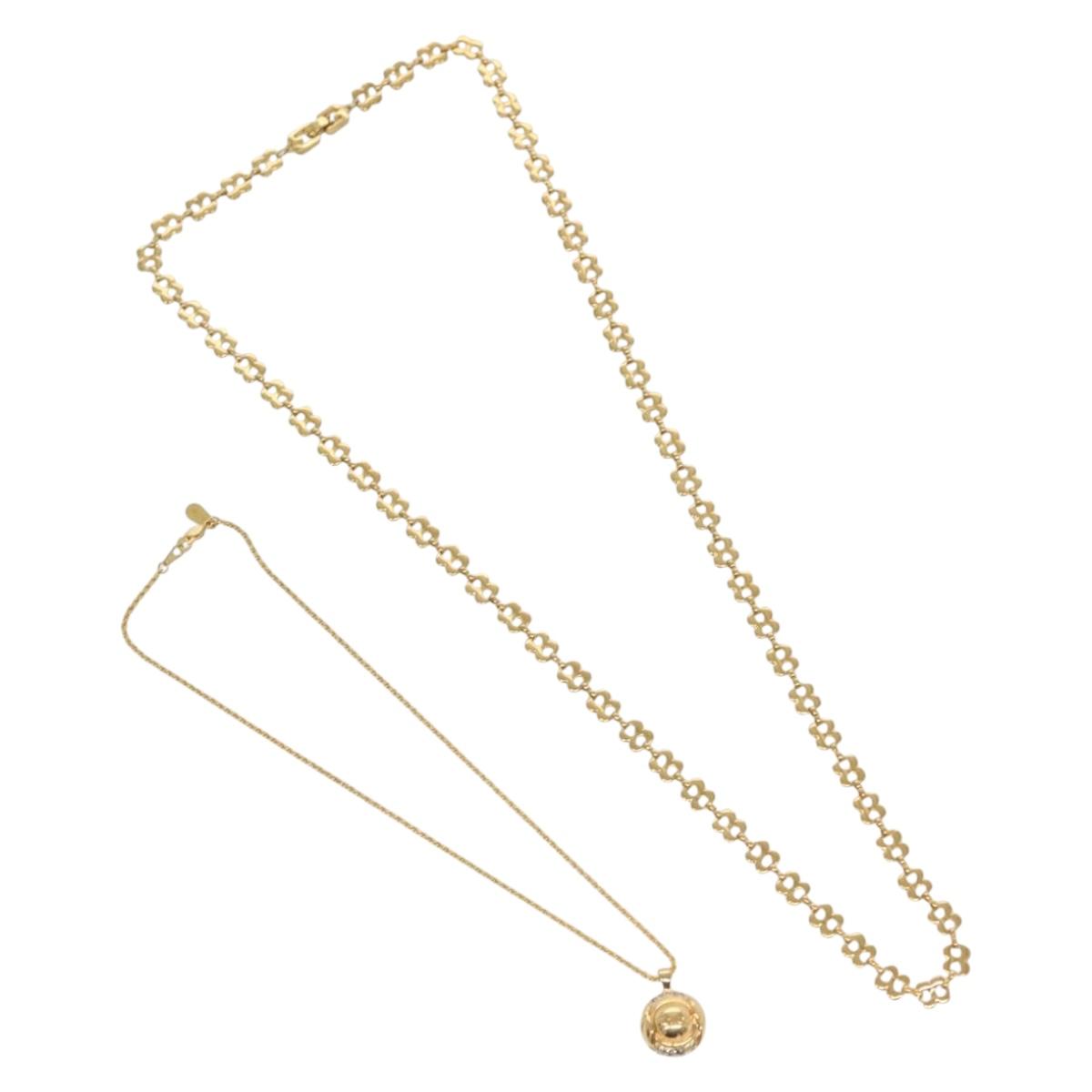 GIVENCHY Chloe Necklace metal 2Set Gold Auth 133455