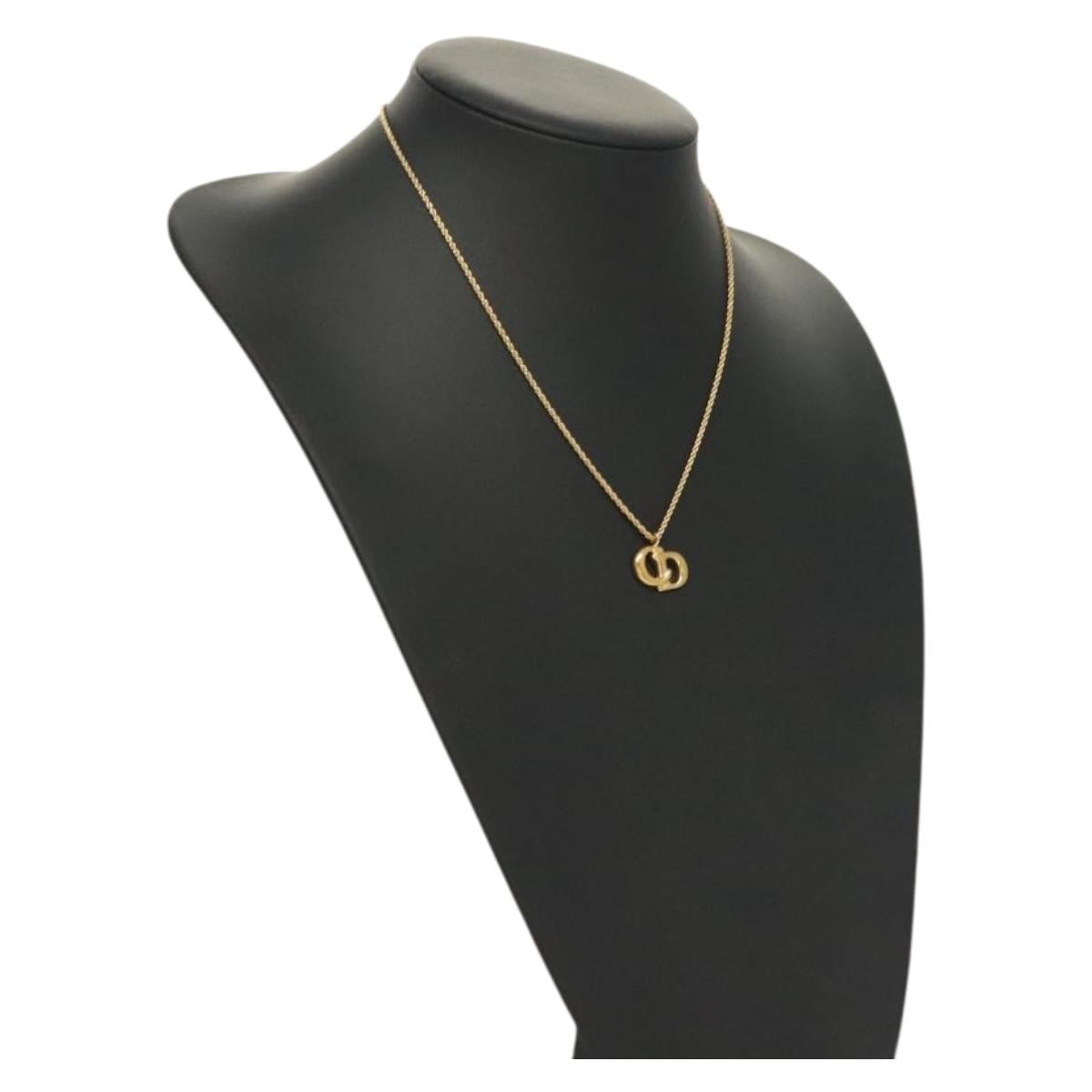 Christian Dior Necklace metal Gold Auth 133461