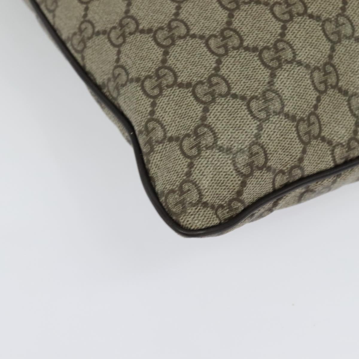 GUCCI GG Supreme Shoulder Bag PVC Beige Silver 141198 Auth 133479