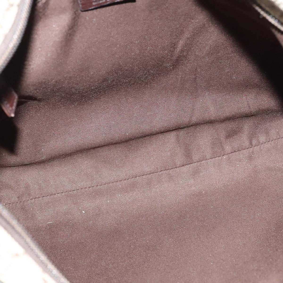 GUCCI GG Supreme Shoulder Bag PVC Beige Silver 141198 Auth 133479