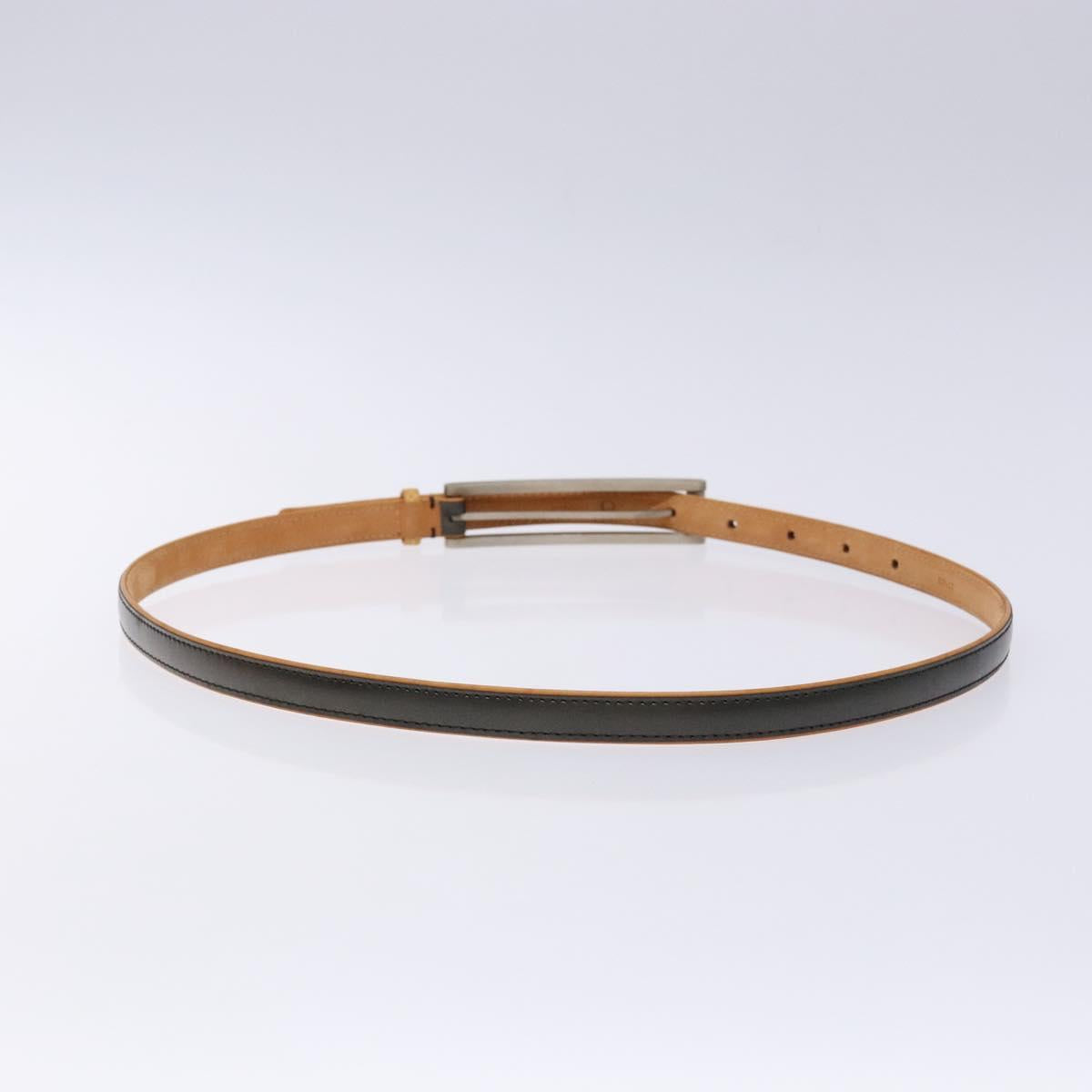 LOUIS VUITTON Belt Leather Black LV Auth 133503