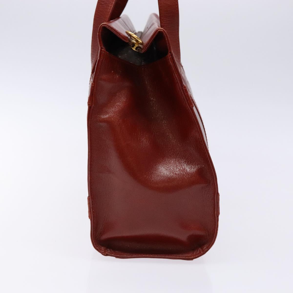 GIVENCHY Hand Bag Leather Red Gold Auth 133504