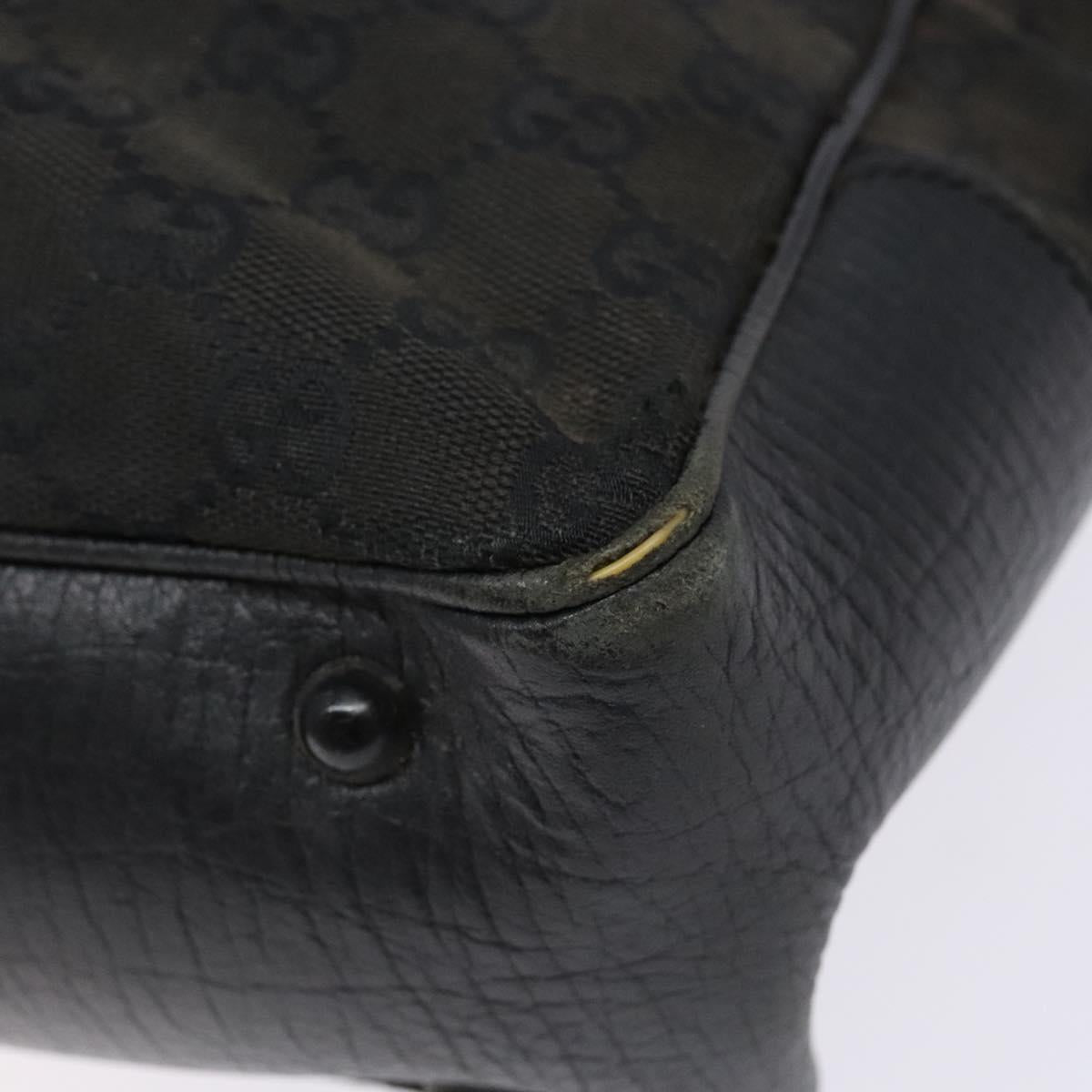 GUCCI Bamboo GG Canvas Hand Bag Black 112530 Auth 133507