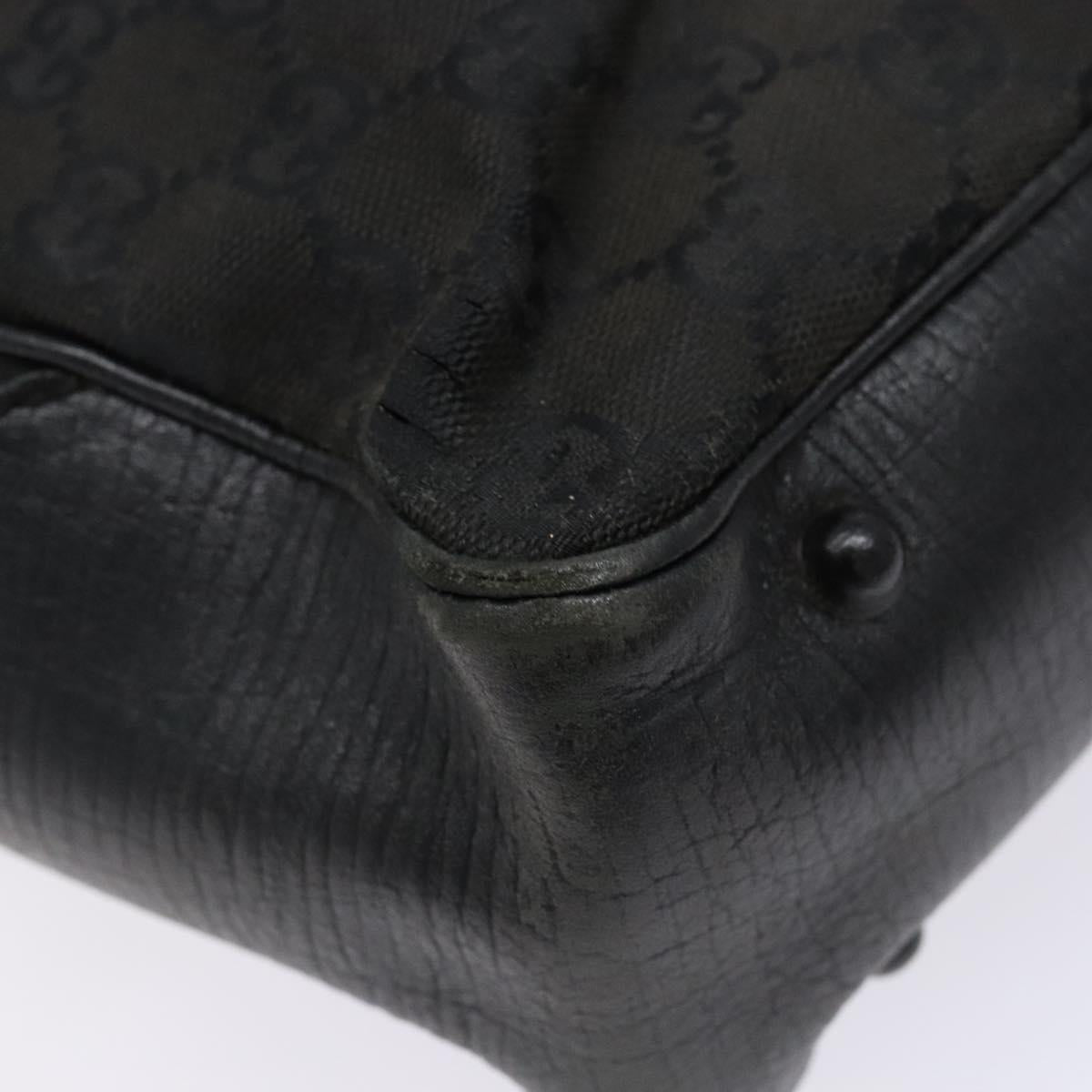 GUCCI Bamboo GG Canvas Hand Bag Black 112530 Auth 133507