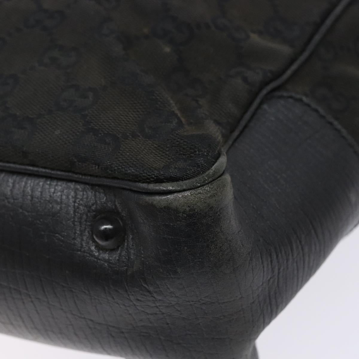 GUCCI Bamboo GG Canvas Hand Bag Black 112530 Auth 133507