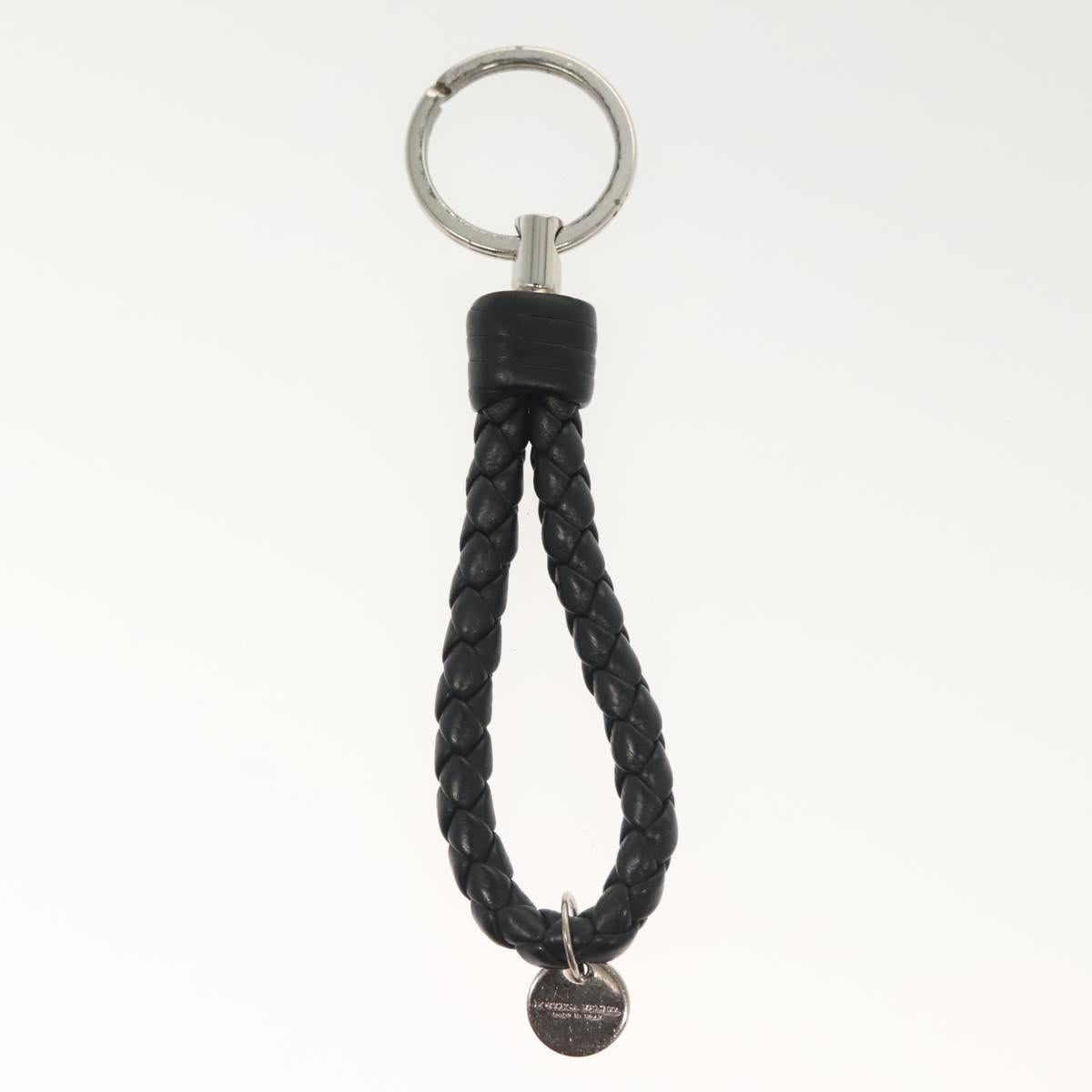 BOTTEGA VENETA INTRECCIATO Key Holder Leather Black Auth 133509