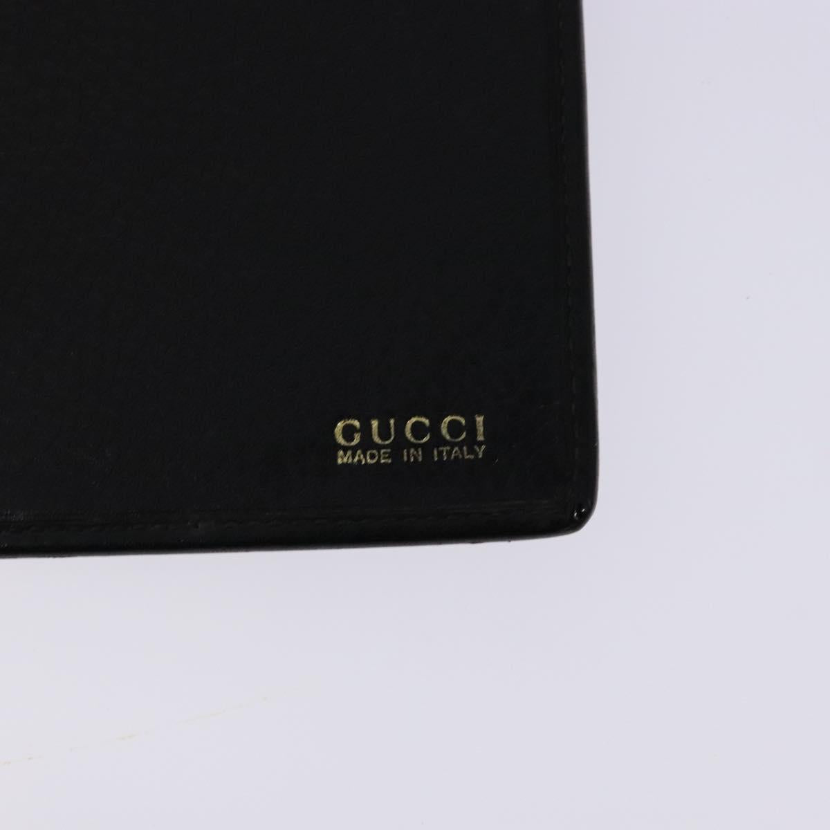 GUCCI Book Cover Leather Black Auth 133512