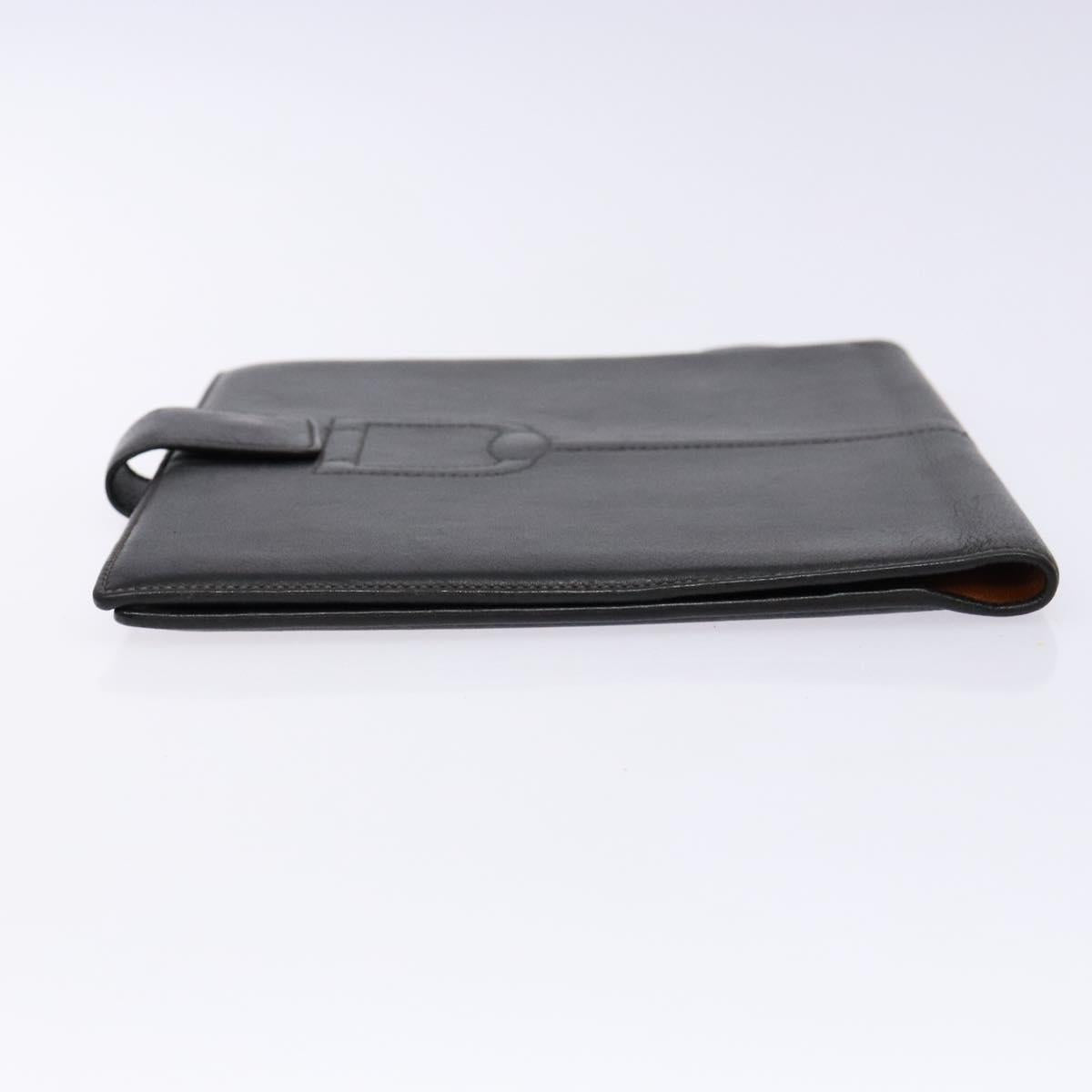 GUCCI Book Cover Leather Black Auth 133512