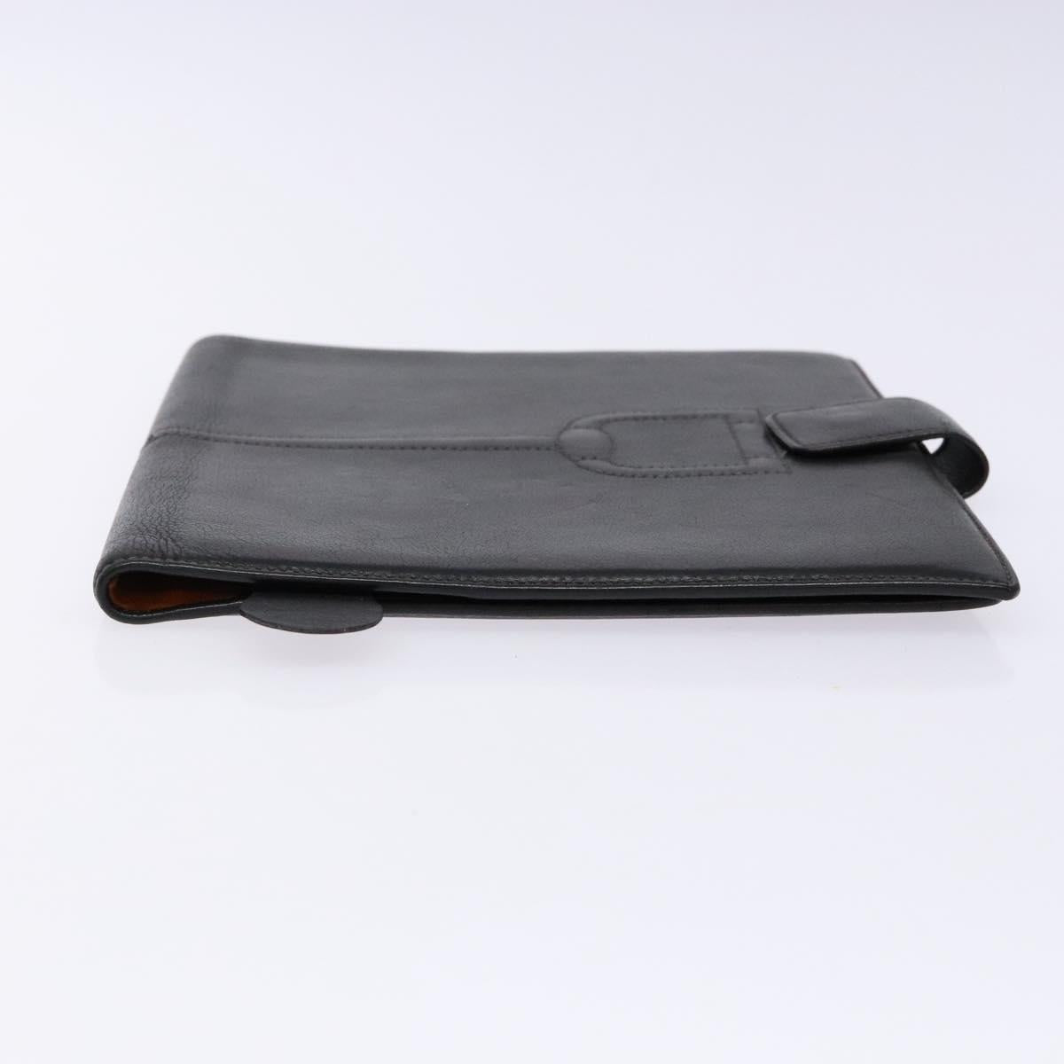GUCCI Book Cover Leather Black Auth 133512