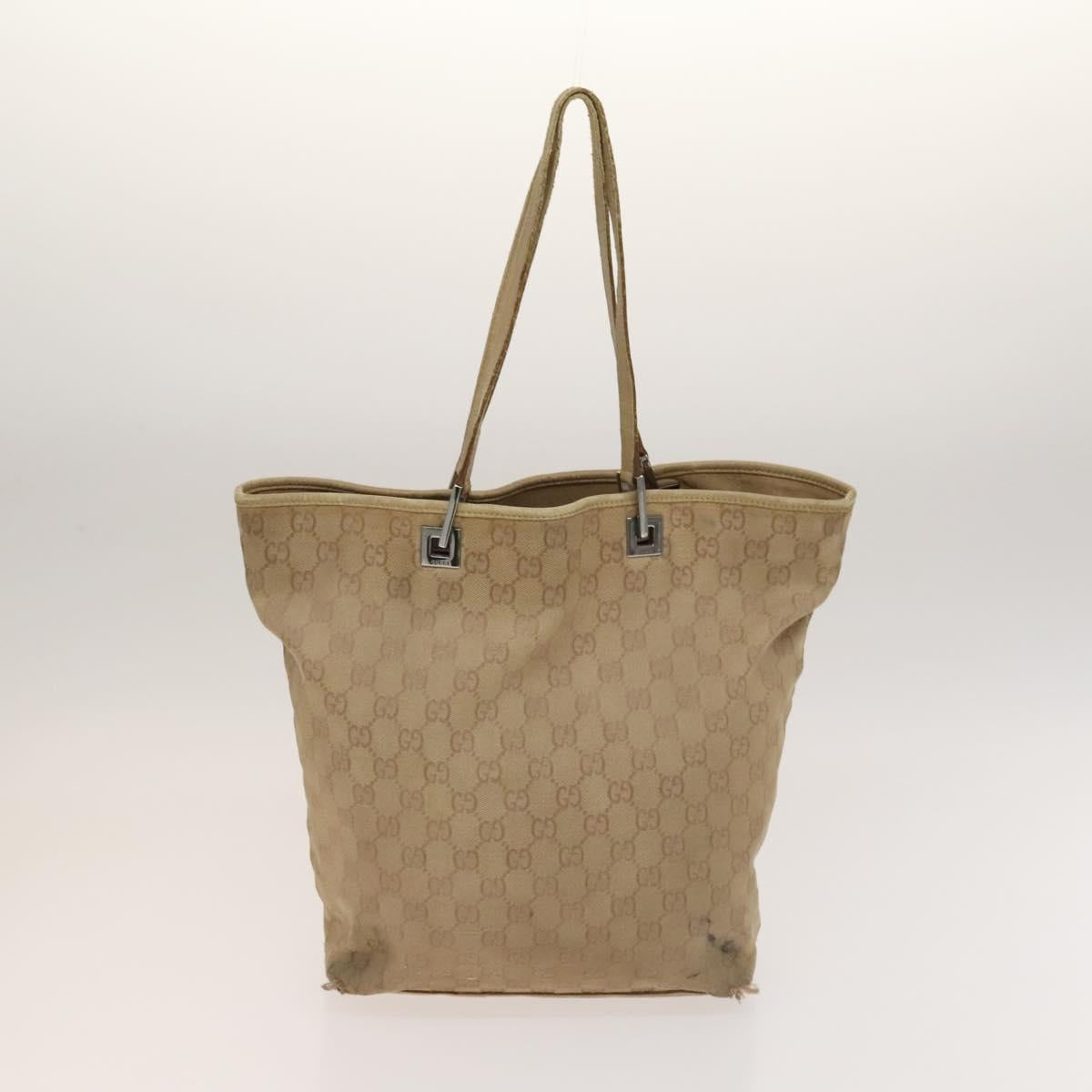 GUCCI GG Canvas Tote Bag 2Set Beige Gold pink Auth 133515